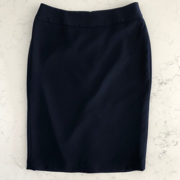 Nine West Suit Separates 100% Polyester Lined Pencil Skirt Navy Size 4 - Picture 1 of 9